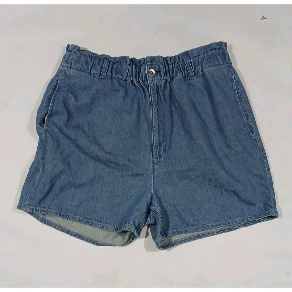 Rag & Bone Paperbag Waist Cotton Linen Denim Shorts